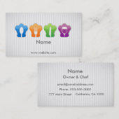 シェフの帽子および道具 名刺 (正面/裏面)