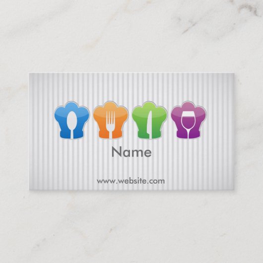 シェフの帽子および道具 名刺 (正面)