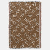 シェフの帽子が付いている料理パターン スローブランケット (正面縦)