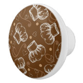 シェフの帽子が付いている料理パターン セラミックノブ (右)