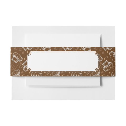 シェフの帽子が付いている料理パターン 招待状ベリーバンド (正面例)