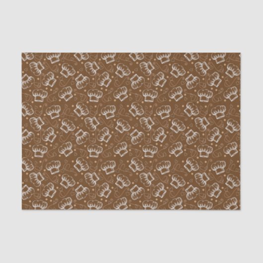 シェフの帽子が付いている料理パターン 薄葉紙 (正面)