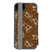 シェフの帽子が付いている料理パターン INCIPIO iPhoneウォレットケース (フォリオ裏面)