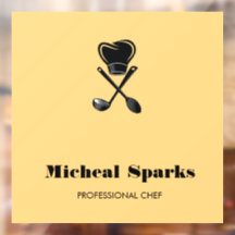 シェフの帽子とスプーンのシルエット ベージュ