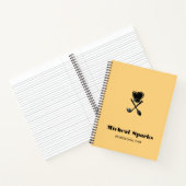 シェフの帽子とスプーンのシルエット ベージュ ノートブック (内部)