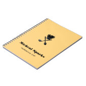 シェフの帽子とスプーンのシルエット ベージュ ノートブック (左側)