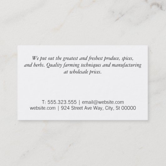 シェフの帽子と器具 名刺 (裏面)