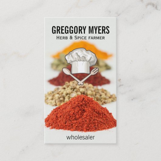 シェフの帽子と器具 名刺 (正面)