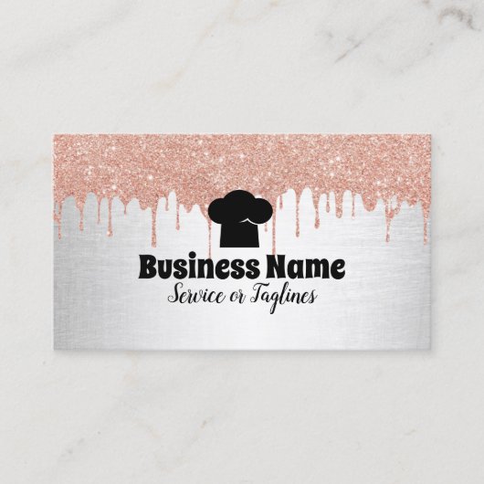 シェフの帽子のカップケーキのベーカリーのモダンはロイヤリティの穿孔器を滴らせます ロイヤリティカード (正面)