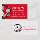 シェフの帽子のドームの大皿のケータリングの食糧配達 名刺 (正面/裏面)