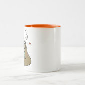 シェフの帽子のマグとのスープ怠惰 ツートーンマグカップ (中央)