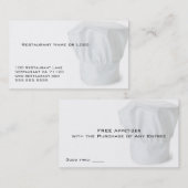 シェフの帽子のレストランのクーポンカード 割引カード (正面/裏面)