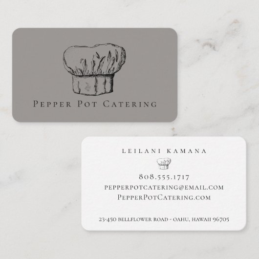 シェフの帽子の名刺 名刺 (正面/裏面)