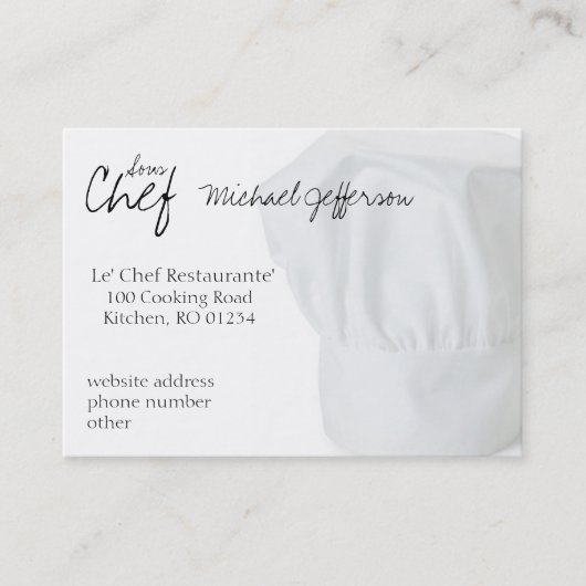シェフの帽子の名刺 名刺 (正面)