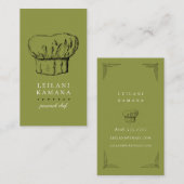 シェフの帽子の料理用の名刺 名刺 (正面/裏面)