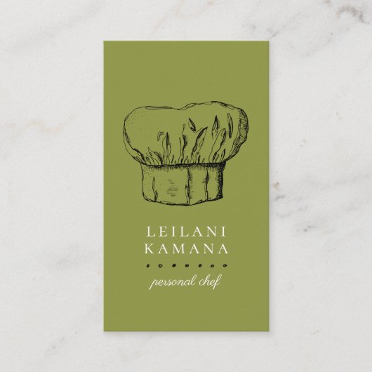 シェフの帽子の料理用の名刺 名刺 (正面)