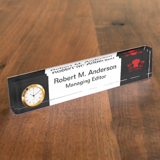 シェフの帽子の糖菓Appetitを調理する愛 デスクネームプレート (側面)