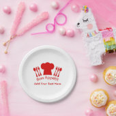 シェフの帽子の糖菓Appetitを調理する愛 ペーパープレート (パーティー)