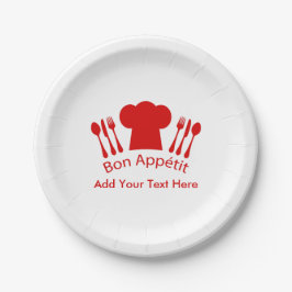 シェフの帽子の糖菓Appetitを調理する愛 ペーパープレート