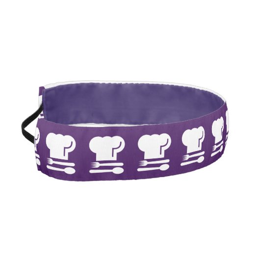 シェフの帽子のToqueのBlancheのフォーク及びスプーン料理用の1.5" アスレチックヘッドバンド (左)