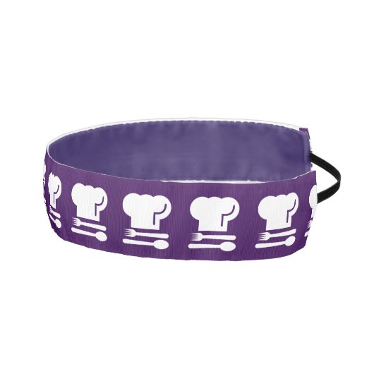 シェフの帽子のToqueのBlancheのフォーク及びスプーン料理用の1.5" アスレチックヘッドバンド (右)