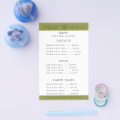 シェフの帽子ケータリングメニューちらし チラシ (シングル)