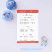 シェフの帽子ケータリングメニューちらし チラシ (シングル)