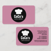 シェフの帽子サークル - カシミア ローズ 名刺 (正面/裏面)