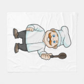 シェフの帽子&スープスプーン付きシェフ フリースブランケット (正面(横))