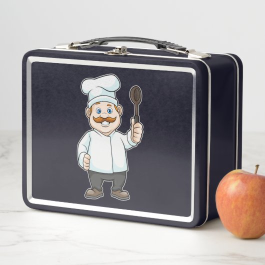 シェフの帽子&スープスプーン付きシェフ メタルランチボックス (インサイチュ)