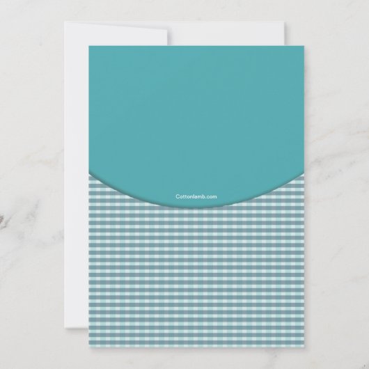 シェフの帽子(ティール（緑がかった色）)のポストの結婚式のブランチの招待状 招待状 (裏面)