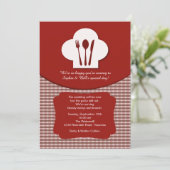 シェフの帽子（赤）ポストズブルン結婚チ招待状 招待状 (スタンド正面)