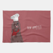 シェフの愛犬家のためのアイルランドの赤いセッター犬 キッチンタオル (横)