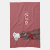 シェフの愛犬家のためのアイルランドの赤いセッター犬 キッチンタオル (縦)