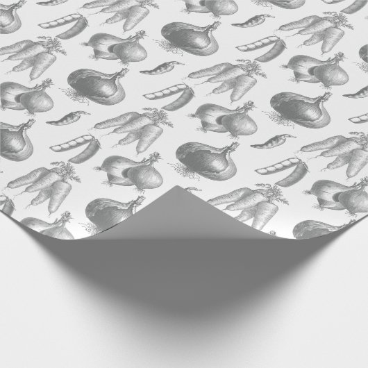 シェフの手製のベーカリーの調理師のヴィンテージの野菜 ラッピングペーパー (角)