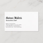 シェフの料理衣装ロゴ 名刺 (裏面)