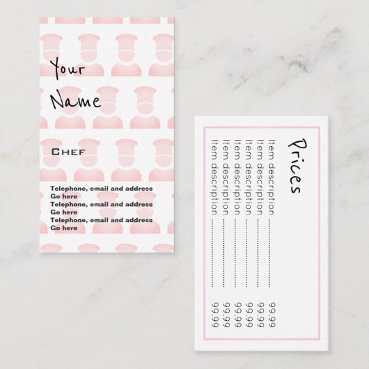 シェフの正札を"エコーします" 名刺 (正面/裏面)