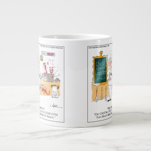 シェフの特別な漫画コーヒーマグ ジャンボコーヒーマグカップ (正面)