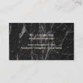 シェフの金ゴールドのナイフのケータリングのモダンで黒い大理石 名刺 (裏面)