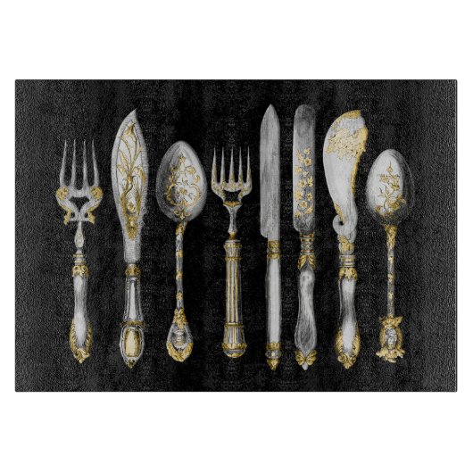 シェフの食事用器具類の食器セット カッティングボード (正面)