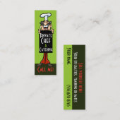 シェフの食料調達の私用シェフのイタリアンなシェフの料理 スキニー名刺 (正面/裏面)