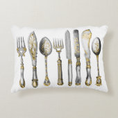 シェフの食料調達の食事用器具類ビジネス アクセントクッション (正面)