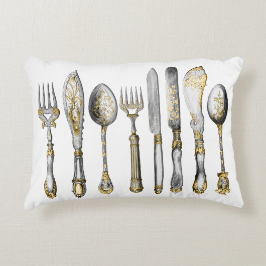 シェフの食料調達の食事用器具類ビジネス アクセントクッション (正面)