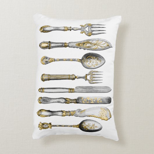 シェフの食料調達の食事用器具類ビジネス アクセントクッション (裏面(縦))