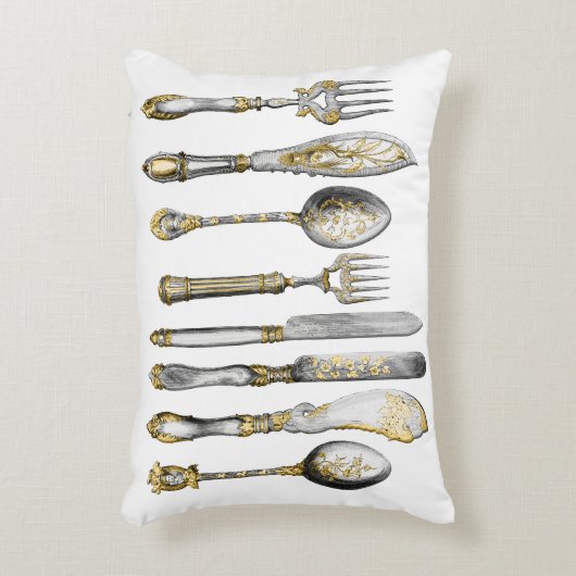 シェフの食料調達の食事用器具類ビジネス アクセントクッション (正面(垂直))