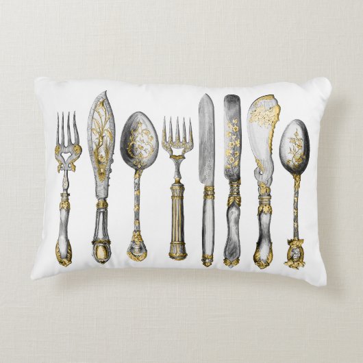 シェフの食料調達の食事用器具類ビジネス アクセントクッション (裏面)