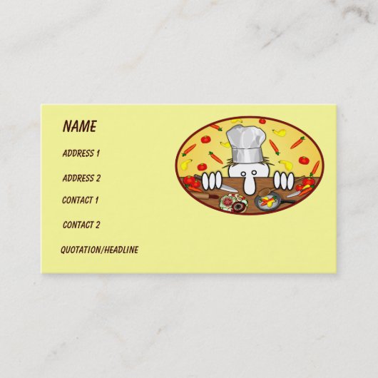 シェフのKilroyの名刺 名刺 (正面)