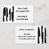 シェフまたはケイタリングビジネスのための名刺 名刺 (正面/裏面)