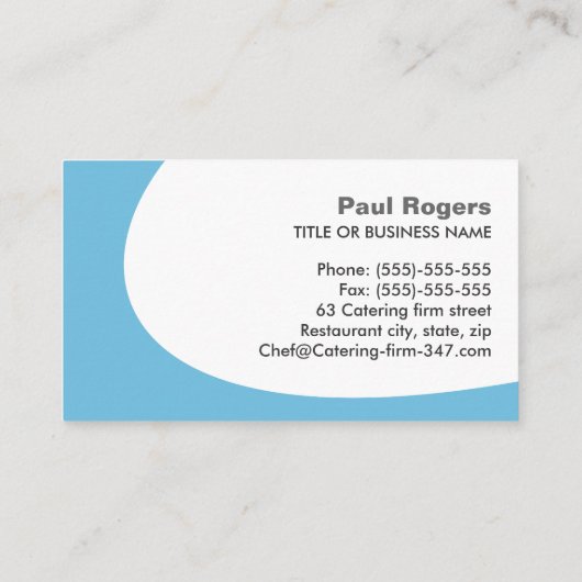 シェフまたはケータリングのカトラリー名刺 名刺 (裏面)