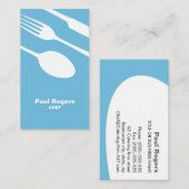 シェフまたはケータリングのカトラリー名刺 名刺 (正面/裏面)